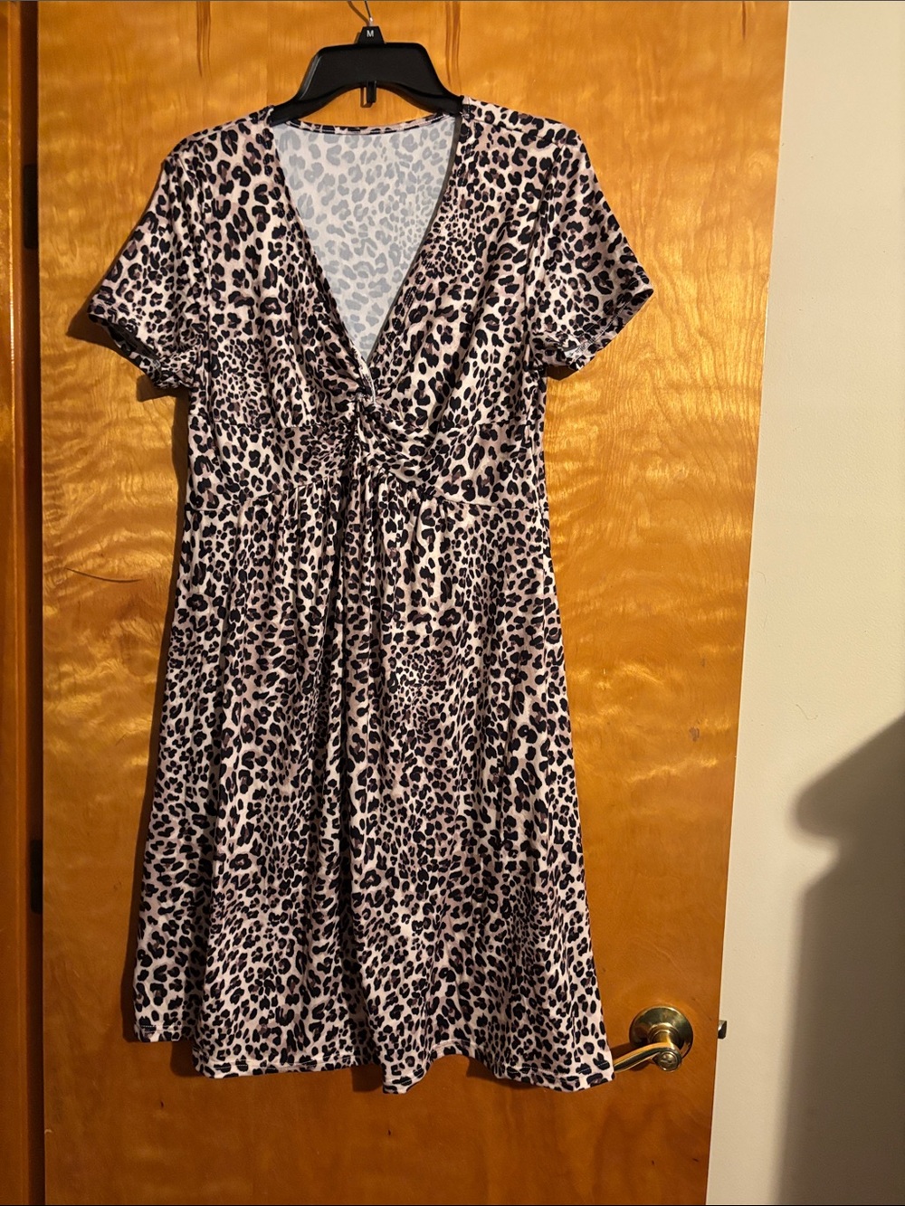 SHEIN Beige and Black Leopard Print Mini Dress